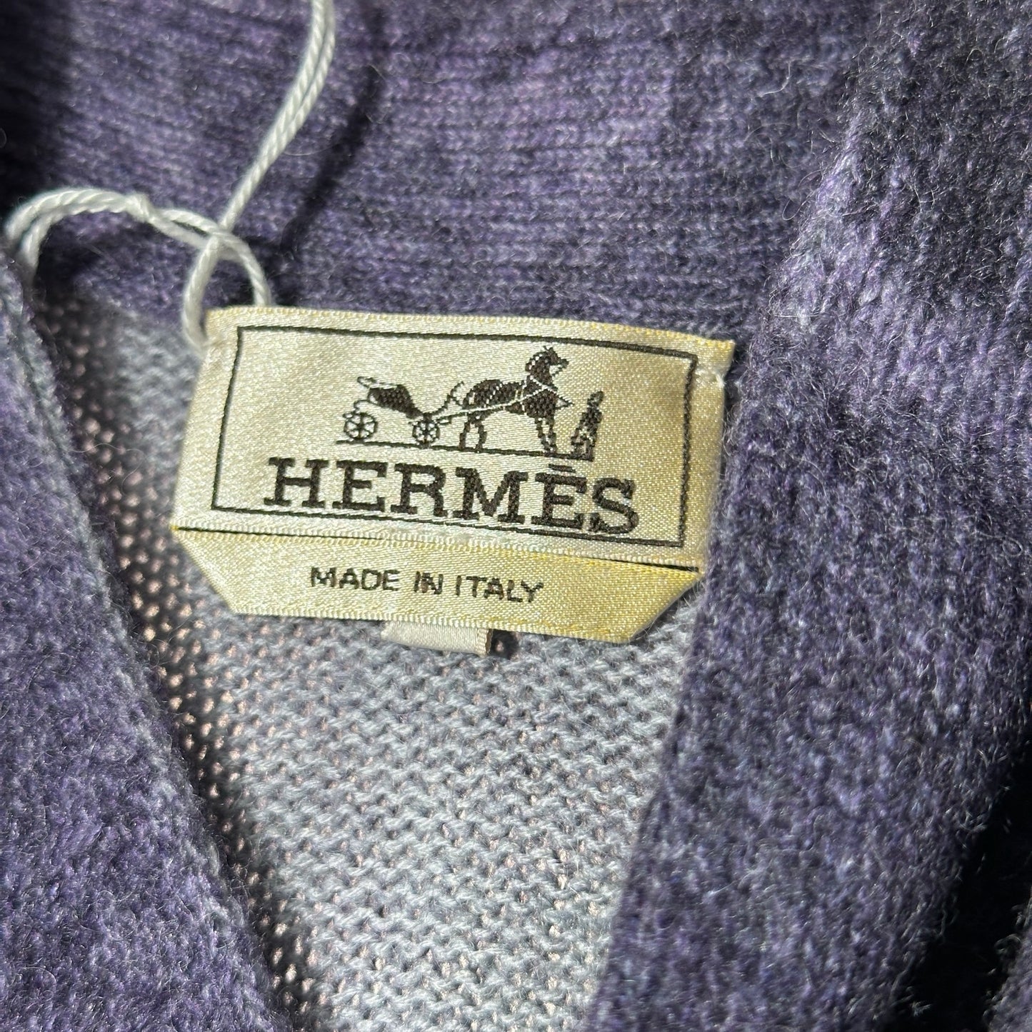 Unused HERMÈS Reflets Equestres Buttoned Cardigan Clothes Purple