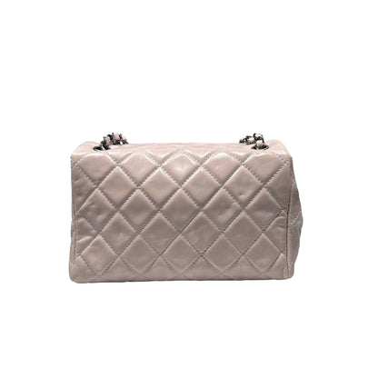 Used CHANEL Flap Chain Shoulder Bag Grey