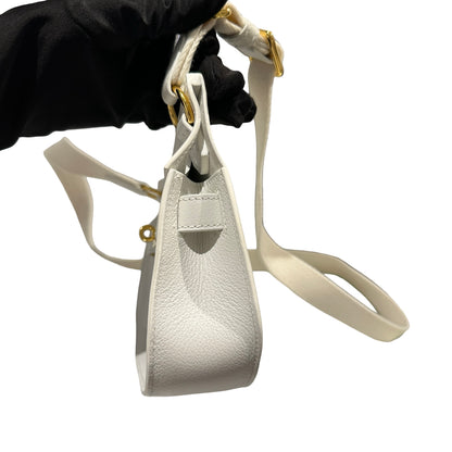 Used HERMES Evercolor Mini Jypsiere Cross body bag White GHW
