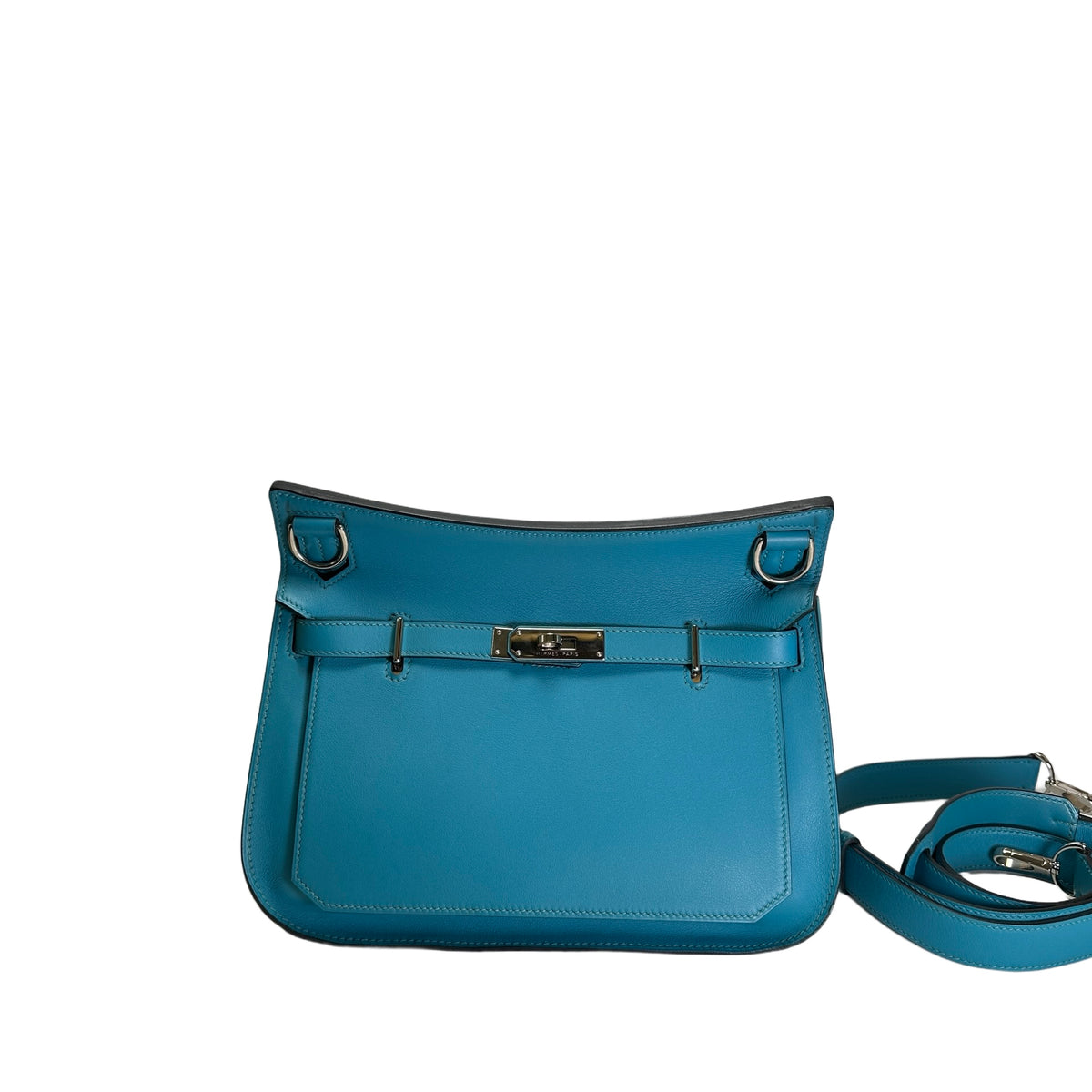 Used HERMES Swift Jypsiere 28 Shoulder Bag Bleu Jean PHW