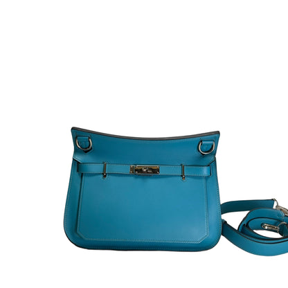 Used HERMES Swift Jypsiere 28 Shoulder Bag Bleu Jean PHW