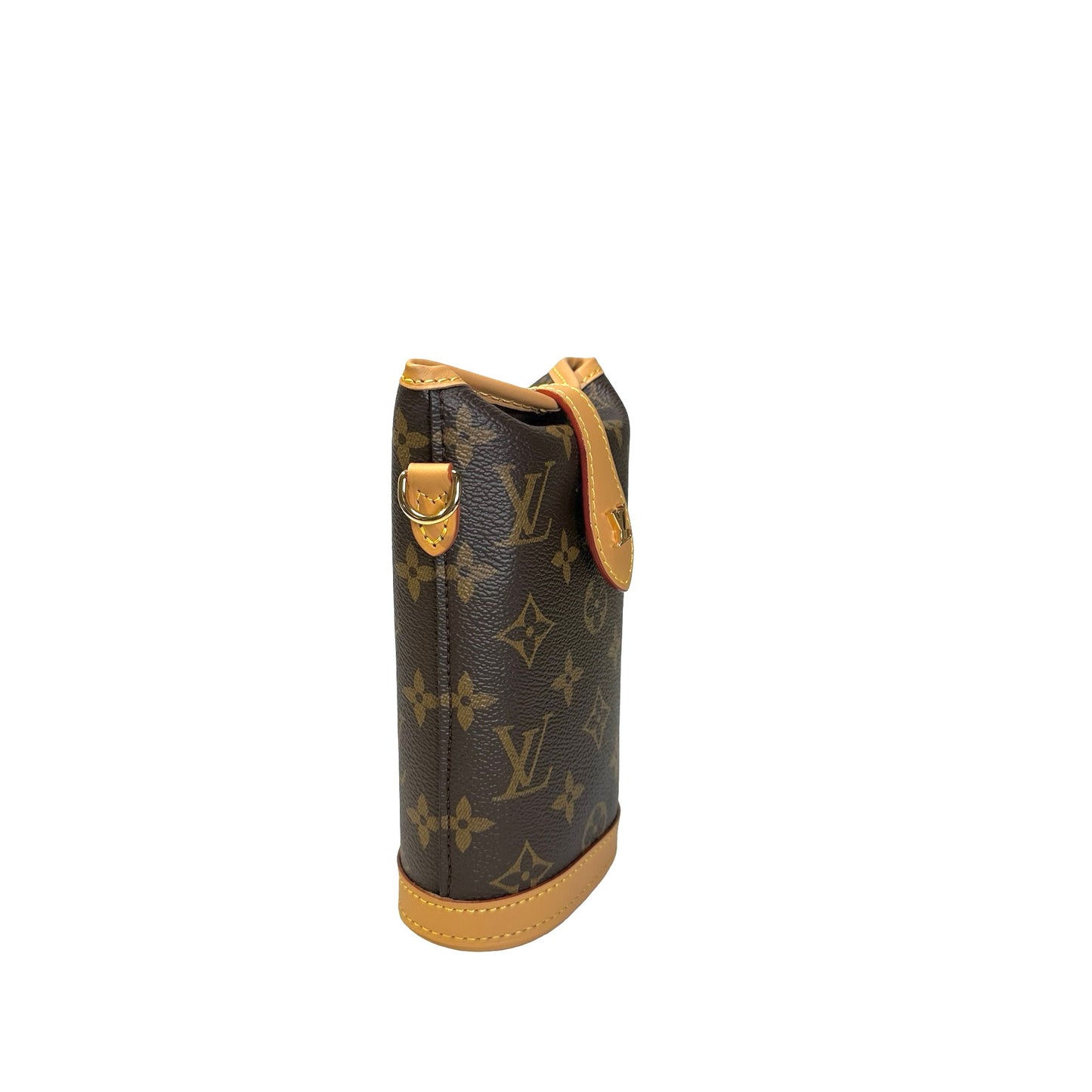 Used LOUIS VUITTON Monogram Coated Canvas Fold Me Pouch Fold Me Bag Brown Beige