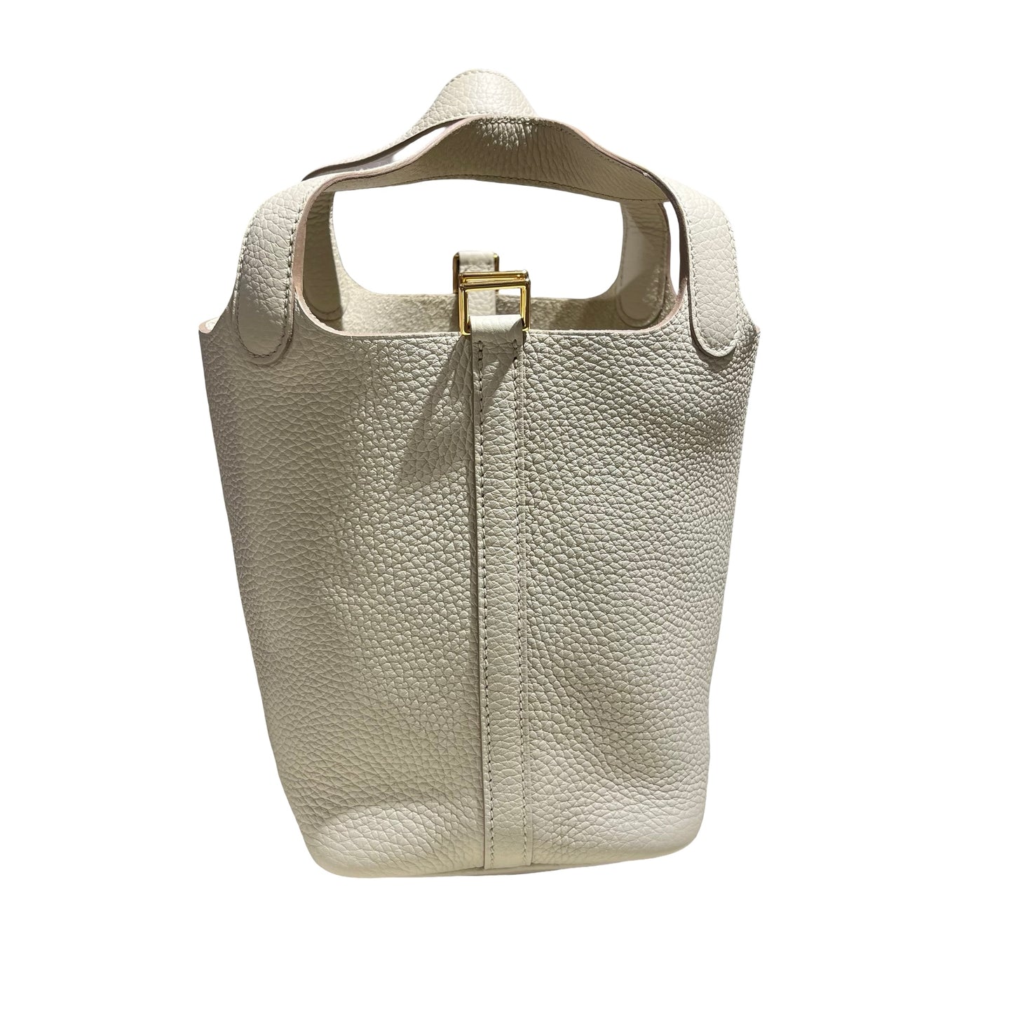 Used Hermès Picotin 18 Bucket Bag 8L WHITE GHW