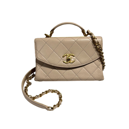 CHANEL LAMBSKIN TRENDY SPIRIT TOP HANDLE CHAIN SHOULDER BAG[3001187]