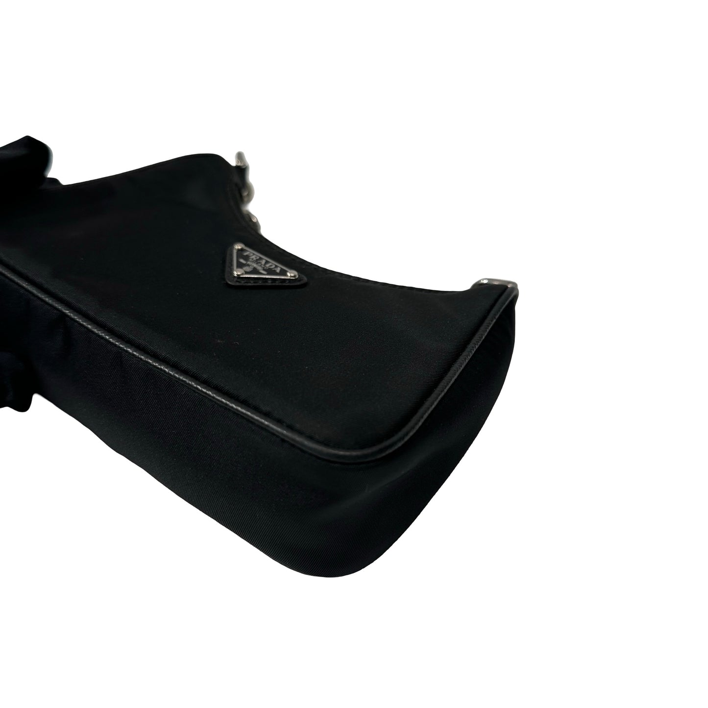 Used PRADA Re-nylon Re-edition 2005 Chain Shoulder Bag Black PHW