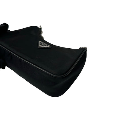Used PRADA Re-nylon Re-edition 2005 Chain Shoulder Bag Black PHW