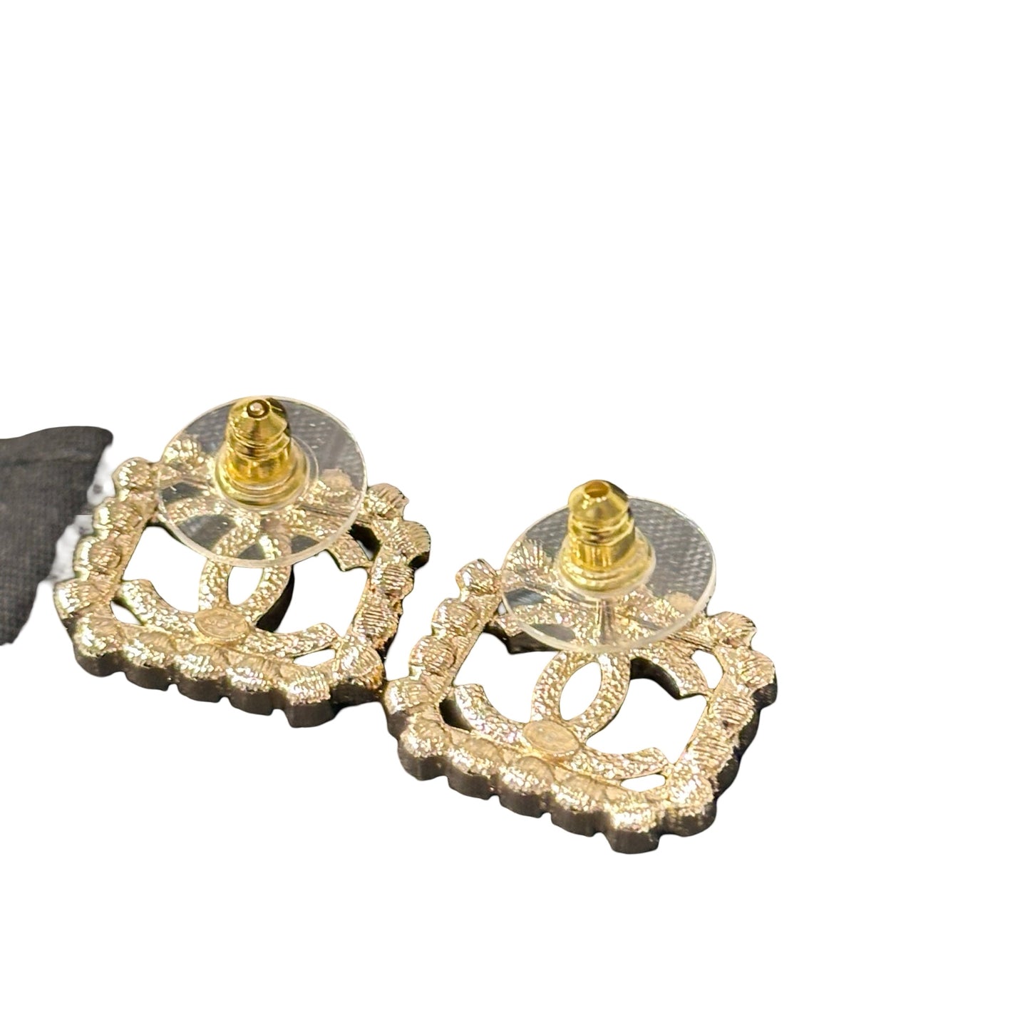 Used Chanel White Gold Earrings PHW