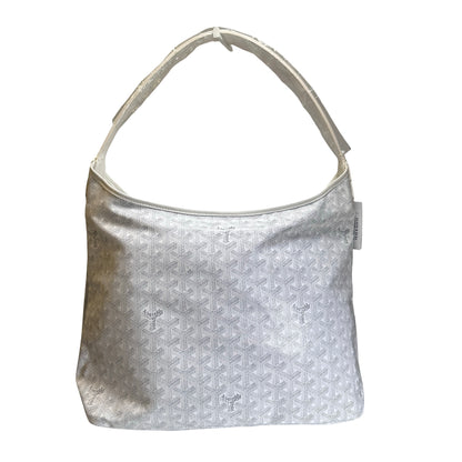 Used GOYARD Canvas Hobo Bag Shoulder Bag White PHW