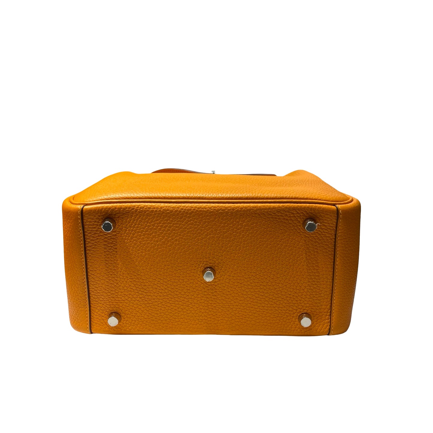 Used HERMÈS Clemence leather Lindy 26 Cross Body Bag PHW Orange (93)