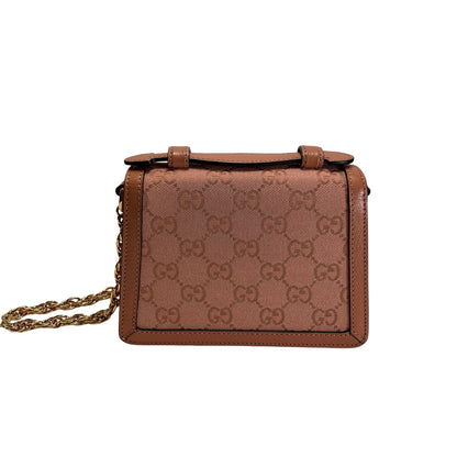 Used GUCCI GG CANVAS Ophidia GG Supreme Mini Chain Shoulder Bag Pink GHW