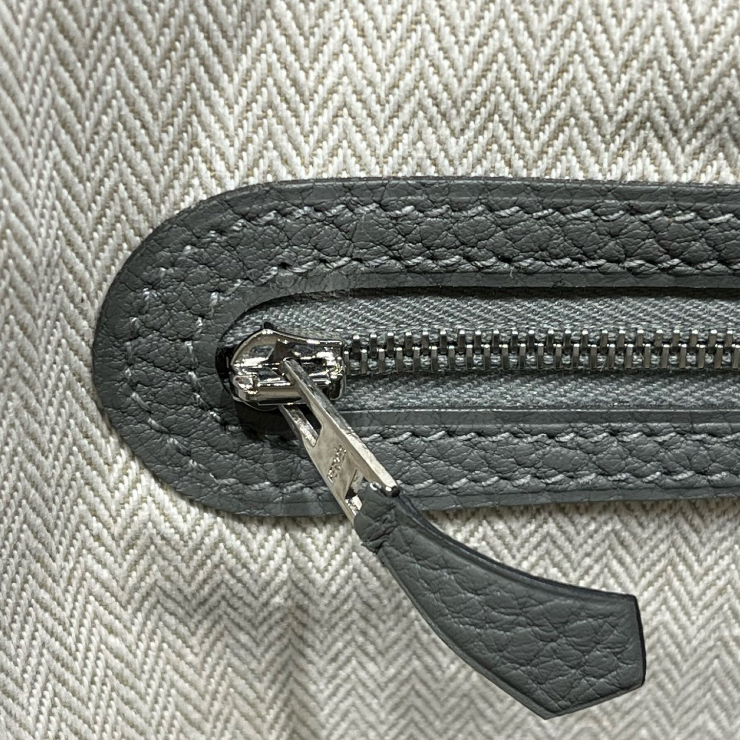 Used HERMÈS Leather GP 30 Basket Bag Grey