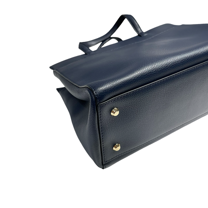 AGNES B. BLUE LEATHER HANDBAG [3000665]