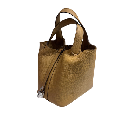 HERMES PICOTIN 18 BISCUIT BROWN PHW [3000222]