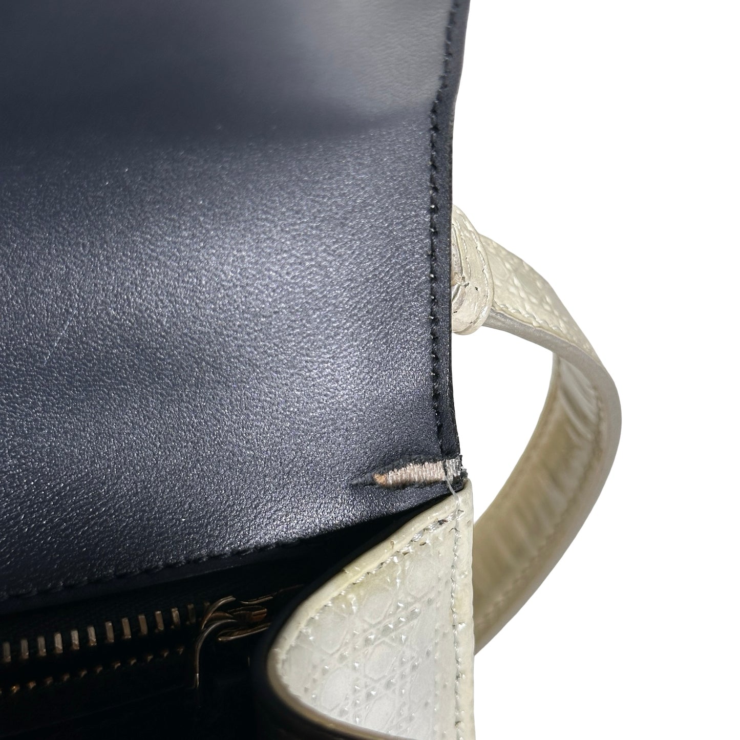 Used DIOR Diorama Crossbody Bag White GHW