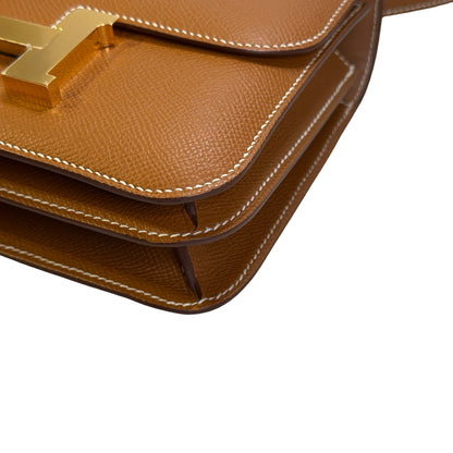 Used HERMES Epsom Constance Mini Shoulder Bag 37 Gold GHW