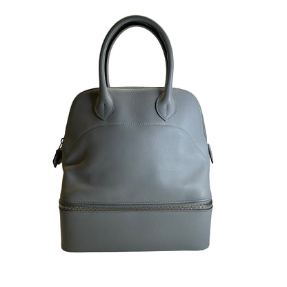 Used HERMES Leather Bolide Secret Handbag Grey