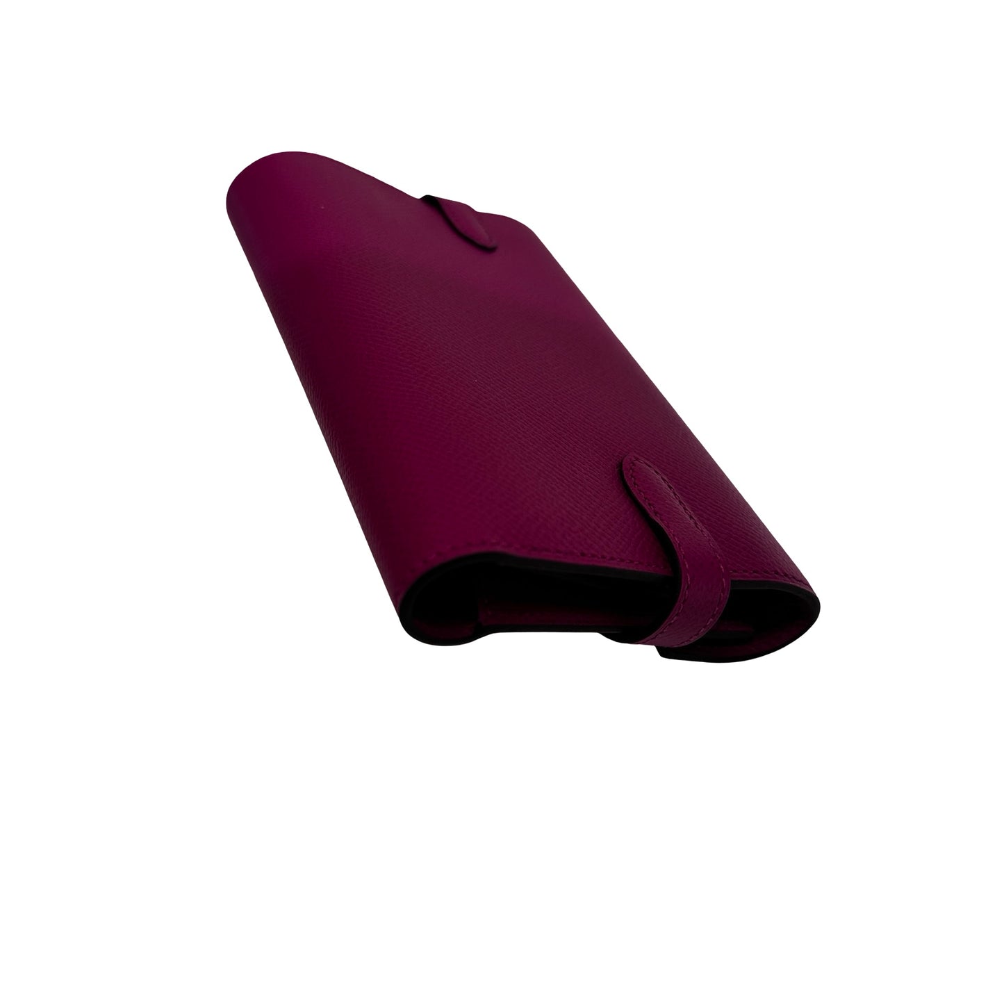 Used HERMÈS Leather Long Wallet Wallet Rose Red