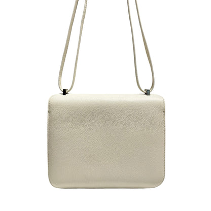 HERMES CONSTANCE MINI 19 EVERCOLOUR 01WHITE PHW ENAMEL [3000157]