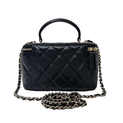 CHANEL VANITY CASE BLACK GHW LAMBSKIN AP2199 [3000210]