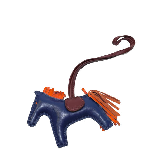 Used HERMÈS Lambskin Leather RODEO Rodeo Navy Blue