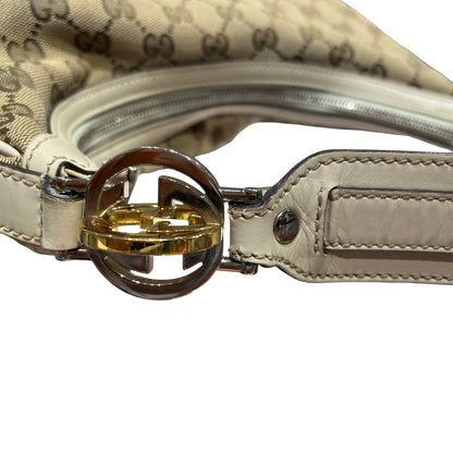 Used GUCCI Monogram Hobo Bag Beige Brown