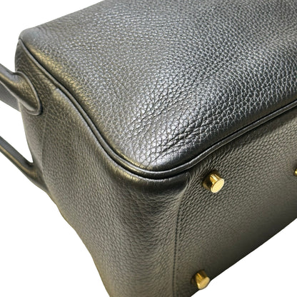 Used HERMES TC Lindy 26 Handbag Black GHW