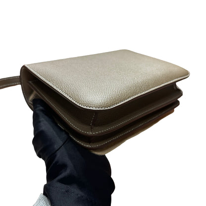 Brand New HERMES Epsom Felt Constance Cross body bag Brown Beige