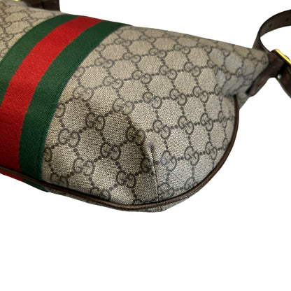 Used GUCCI GG Supreme Web Ophidia Shoulder Bag Beige Brown Green Red