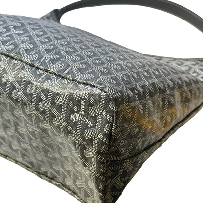 Used GOYARD Goyardine Canvas Rouette Hobo Bag Grey