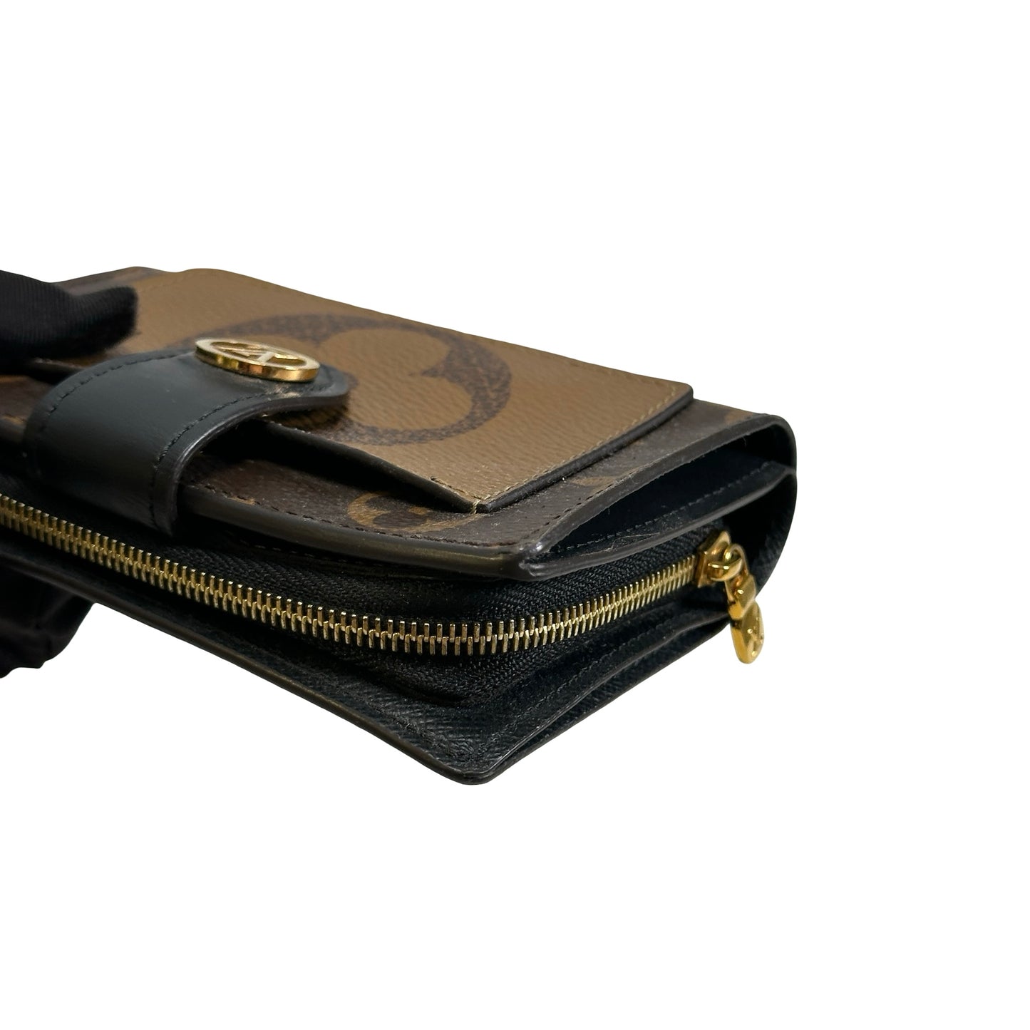 Used LOUIS VUITTON Monogram Reverse Canvas Portefeuille Juliette Wallet Brown