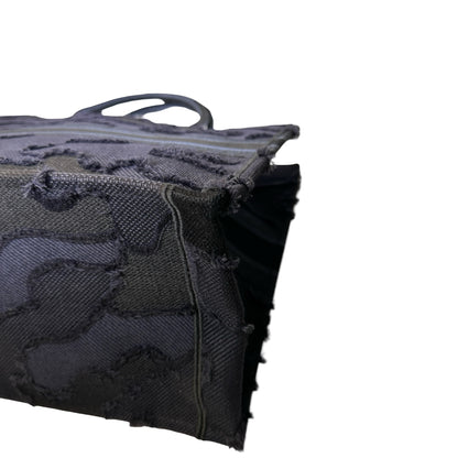 Used DIOR Camouflage Fringed Book Tote Blue Black