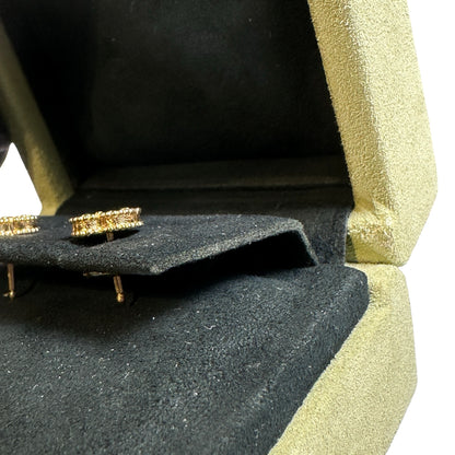 Used VAN CLEEF & ARPELS Mother of Pearl 18K Yellow Gold Vintage Alhambra Earrings White Gold