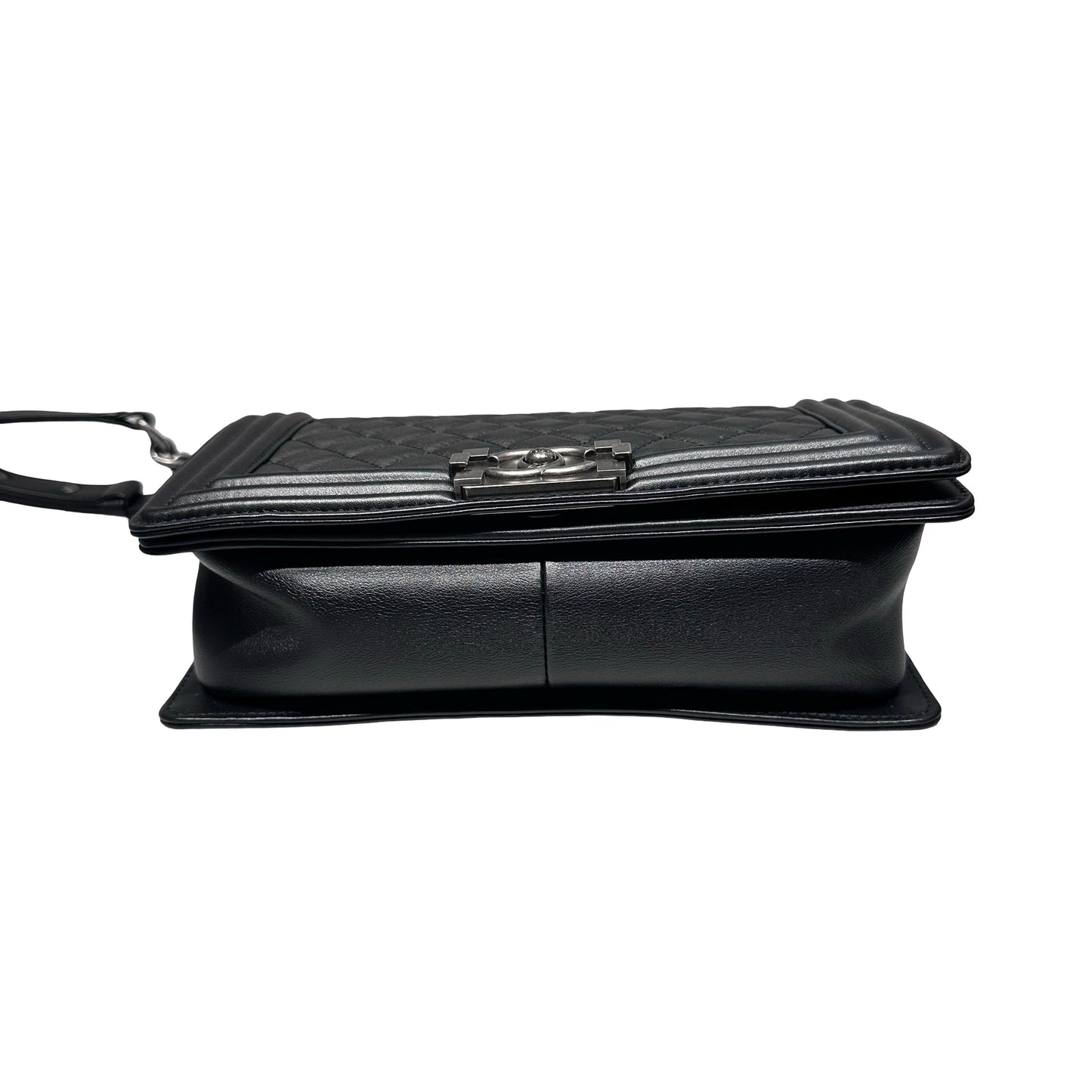 Used Chanel Boy 25cm Chain Shoulder Bag Black PHW