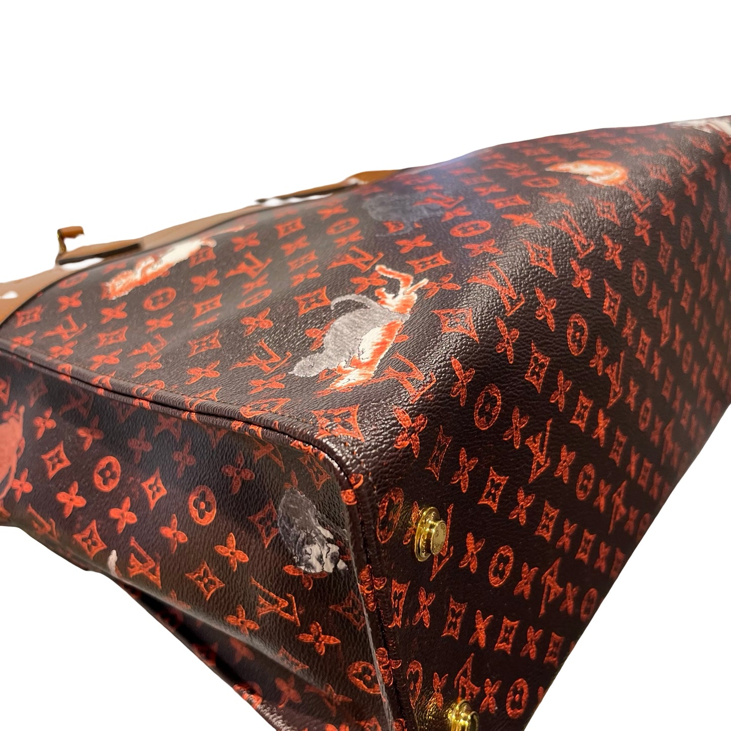 Used LOUIS VUITTON Monogram Catogram Neverfull MM Catogram Tote Bag Brown Orange Multicolor