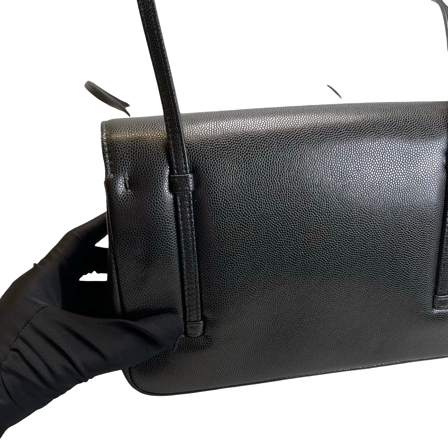 Used CHANEL Caviar Leather Shoulder Bag Shoulder Bag Black