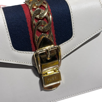 Used GUCCI Cross Body Bag White GHW