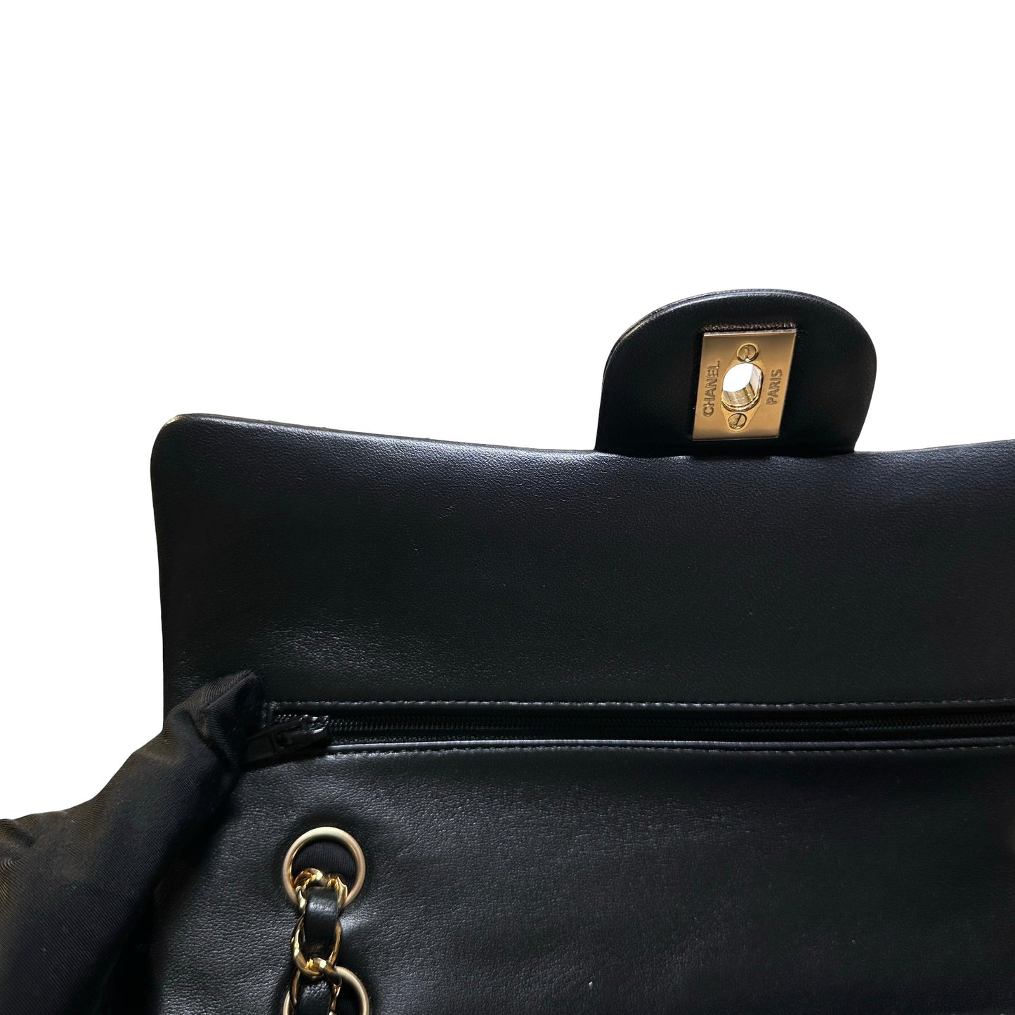 Used CHANEL Lambskin CF 25 Chain shoulder bag Black GHW