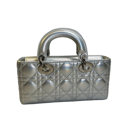 Used DIOR Cannage Lady D-Joy Handbag Silver