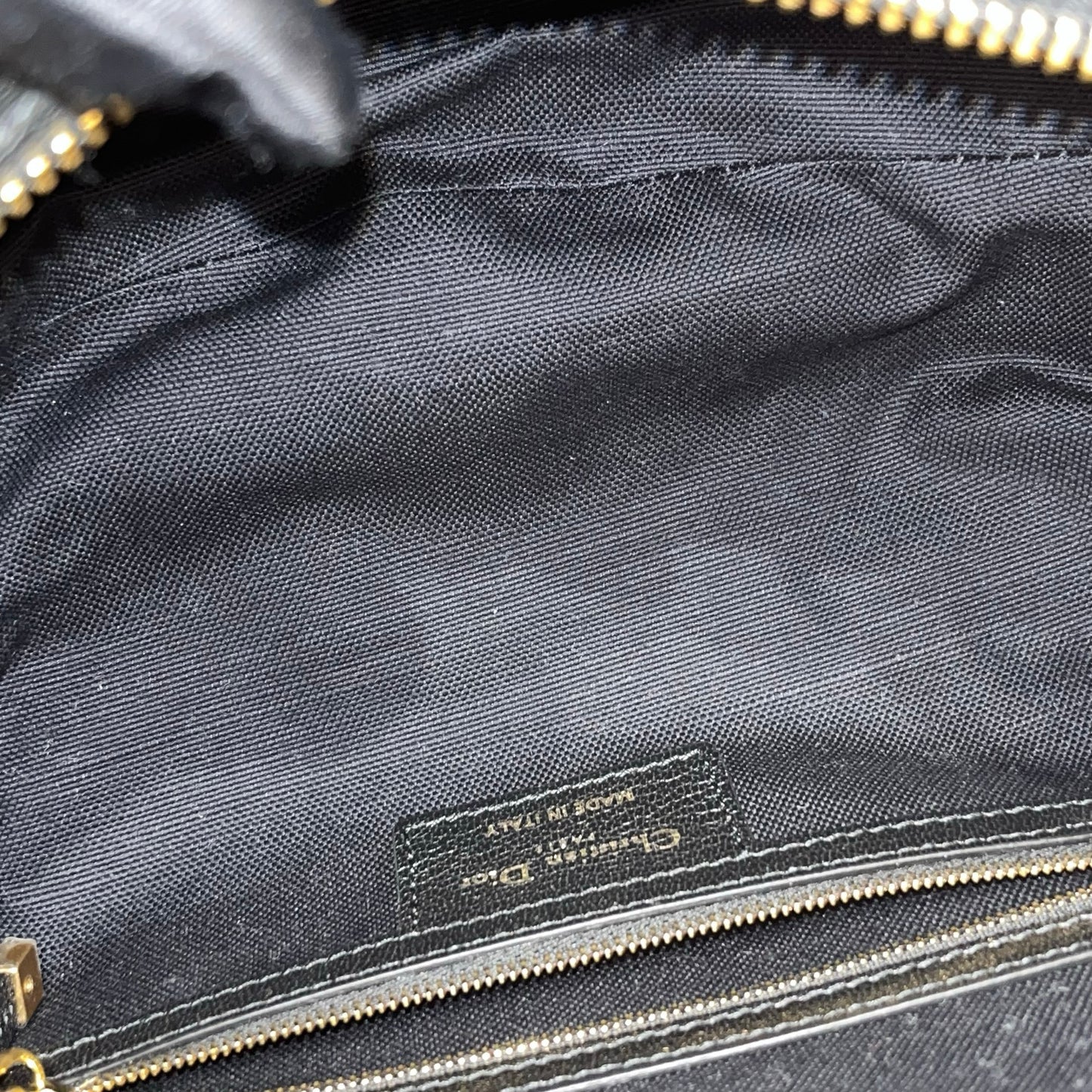 Used DIOR Calfskin Leather D-Joy Medium Shoulder Bag Black