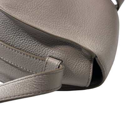 Used CHLOE Grained Calfskin Cross body bag Saddle Bag Grey