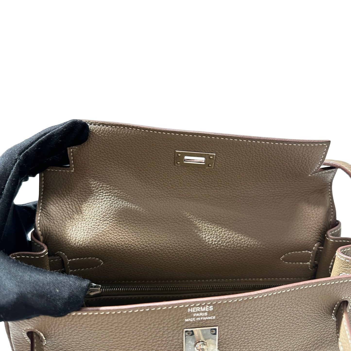 Used HERMÈS Kelly 25 Two Way Shoulder Bag Etoupe (18) PHW