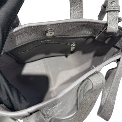 Used BALENCIAGA Calfskin Leather Everyday Shoulder Bag Grey PHW
