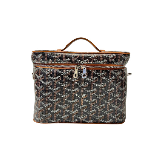Used GOYARD muse vanity case Handbag Brown Natural Tan PHW