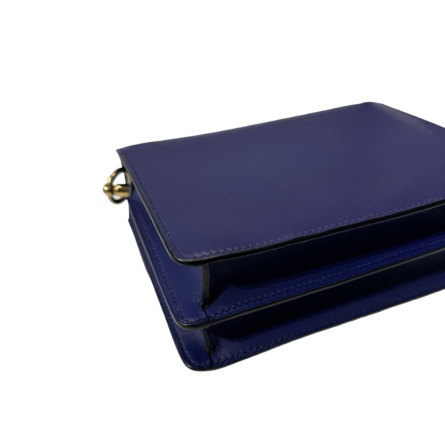 Used HERMÈS Allegro Calfskin MINI ROULIS Shoulder Bag M3 Bleu Encre GHW