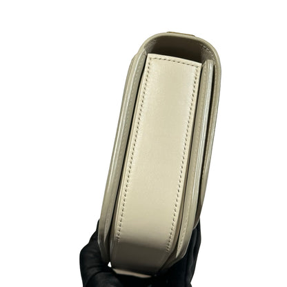 Used LOEWE Calfskin Leather Cross Body Bag White GHW