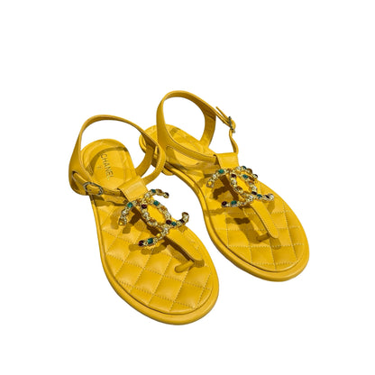 Unused Chanel Shoes Yellow