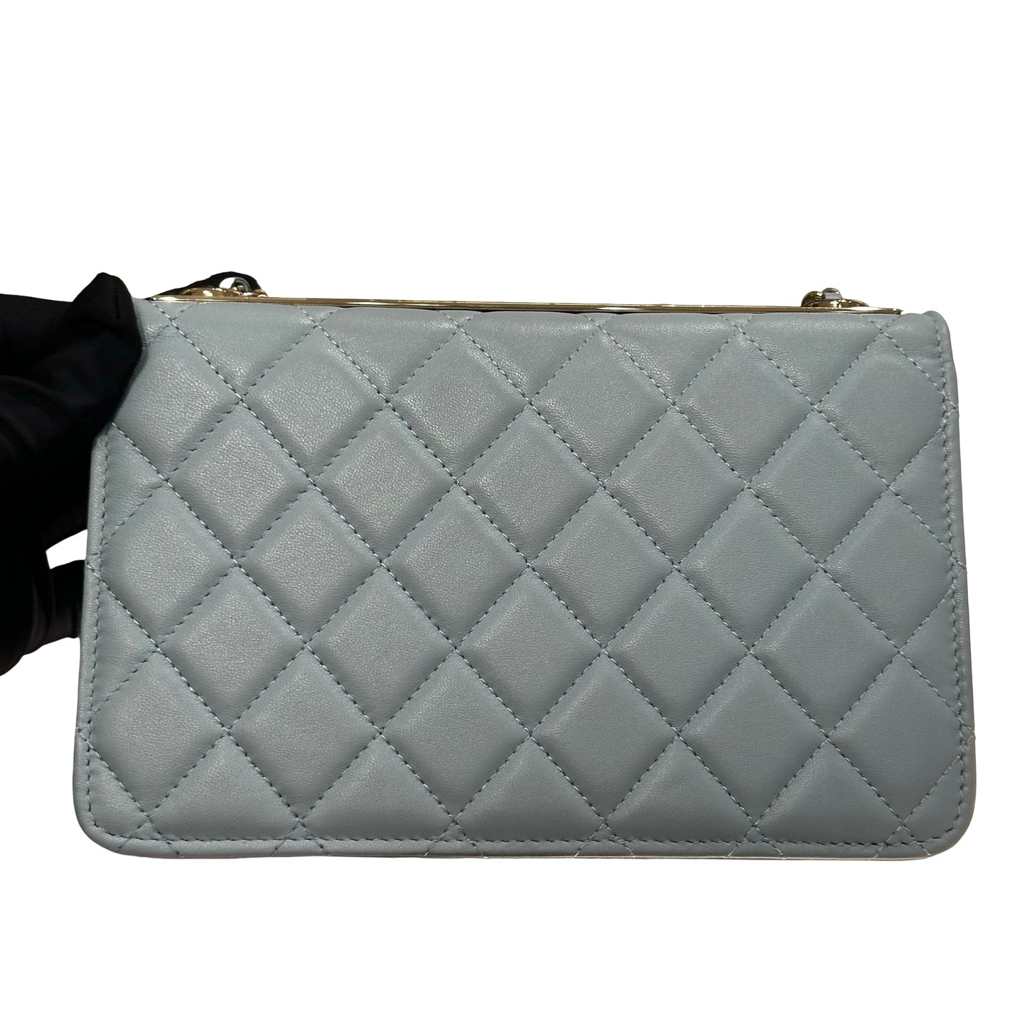 Used CHANEL WOC Shoulder Bag Blue GHW