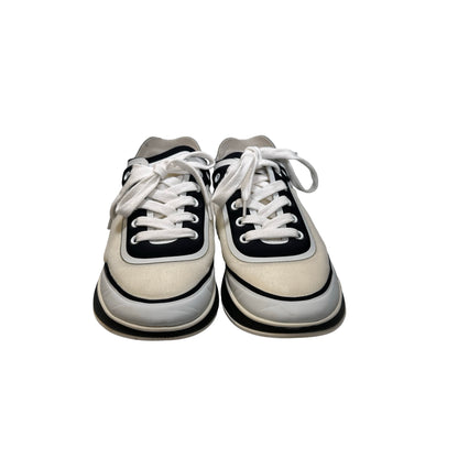 Used CHANEL PVC Sneakers Black White