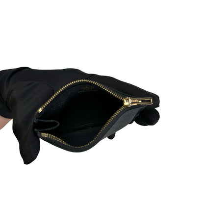 Used HERMES Leather Roulis Wallet Black Beige Gold