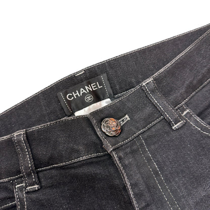 Used CHANEL Denim Jeans Pants Black